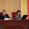Prowadząca obrady Iwona Darmach i W. Lutkowski przew. ZWŁ FZZ